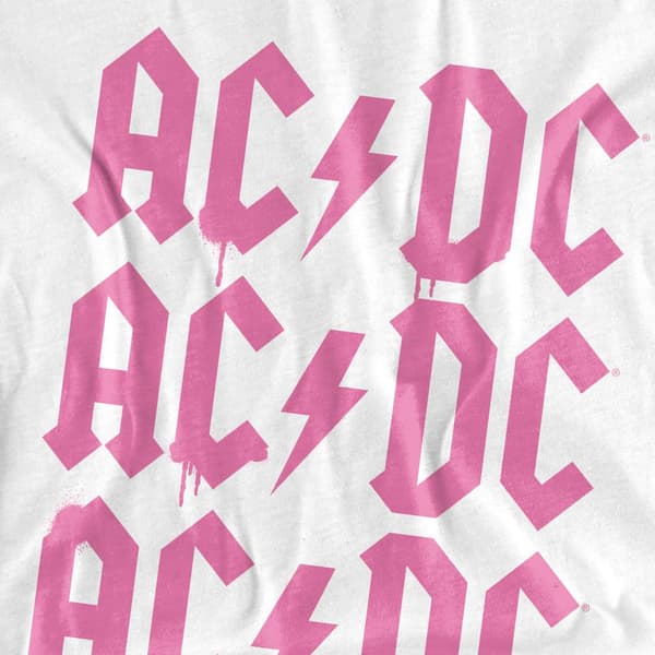 AC/DC Herr Repeat Logo T-shirt 4XL Vit White 4XL
