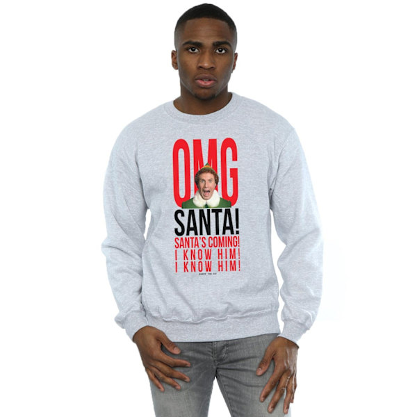 Elf Mens OMG Santa I Know Him Sweatshirt L Sports Grey Sports Grey L