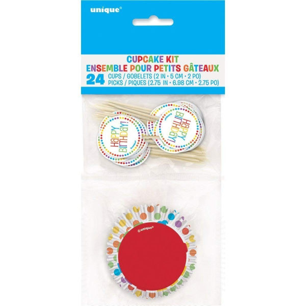 Unikt Party Rainbow Kit Cake Topper Set (Pack med 24 ) One Size Multicoloured One Size