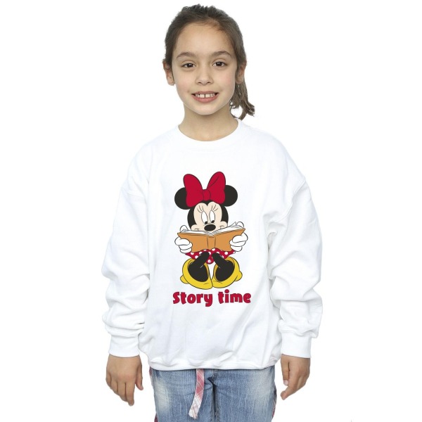 Disney Girls Minnie Mouse Story Time Sweatshirt 7-8 år Vit White 7-8 Years