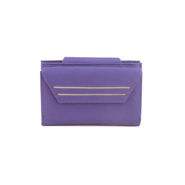 Eastern Counties Leather Kamila läderplånbok med kontrasterande rörkanter O Violet/Ivory One Size