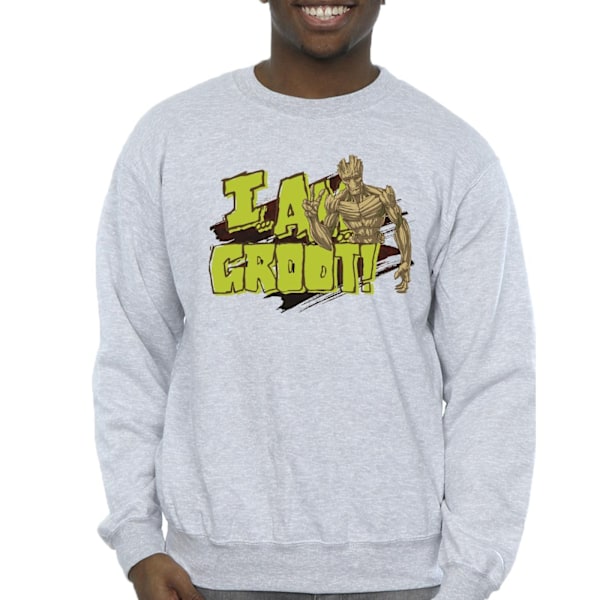 Guardians Of The Galaxy Herr I Am Groot Sweatshirt M Sports Grå Sports Grey M