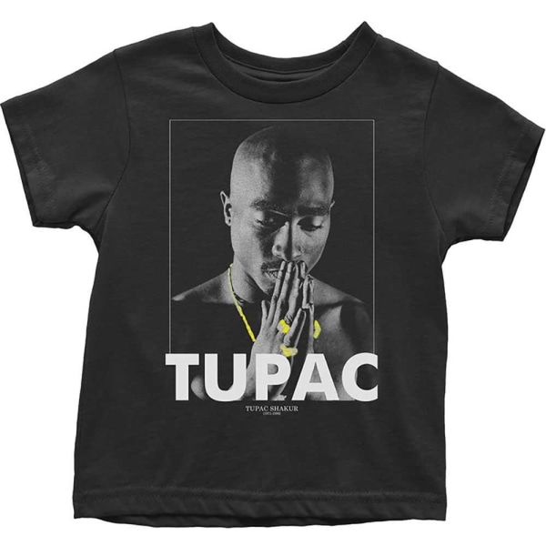 Tupac Shakur Barn/Barn Praying Hands T-shirt bomull 5 år Black 5 Years