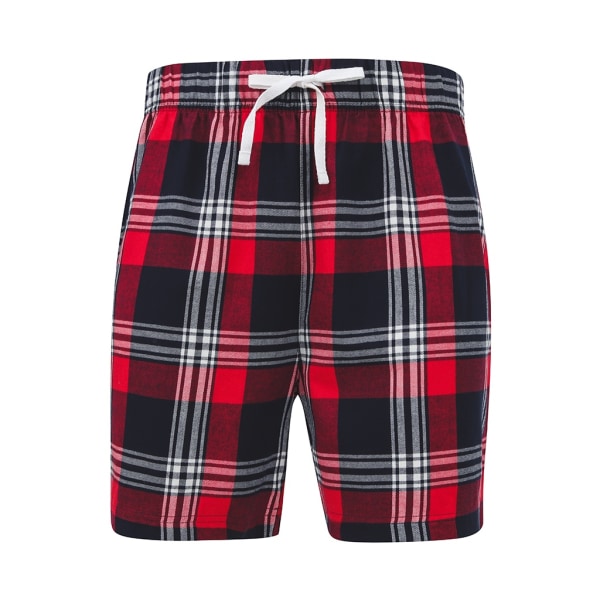 SF Mens Tartan Lounge Shorts M Röd/Navy Red/Navy M