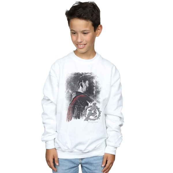 Marvel Boys Avengers Endgame Thor Borstad Sweatshirt 12-13 År White 12-13 Years