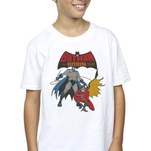 DC Comics Boys Batman And Robin T-Shirt 7-8 År Vit White 7-8 Years