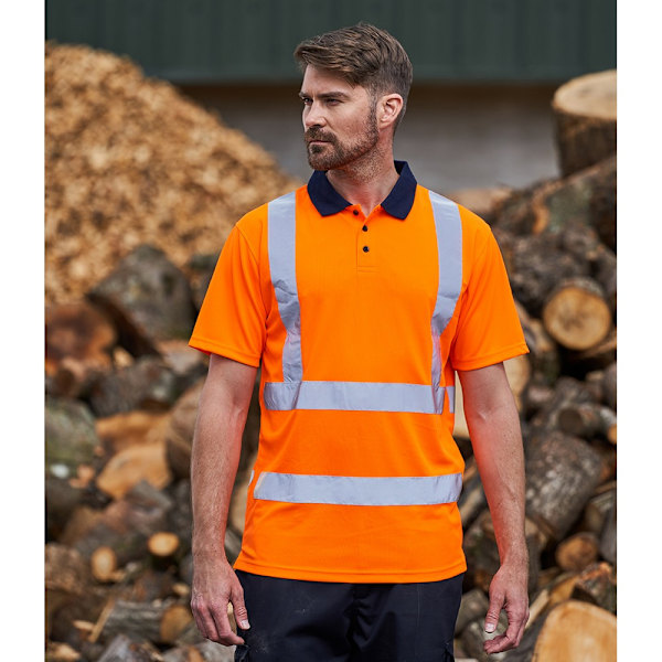 PRO RTX Herr Hög Synlighet Polo Shirt 3XL Orange/Marinblå Orange/Navy 3XL