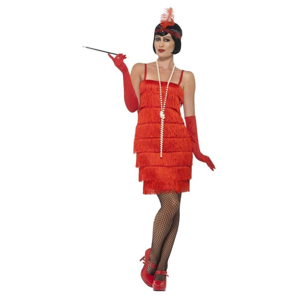 Smiffys Dam/Kvinnor Flapper Kostymset M Röd Red M