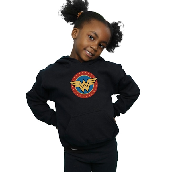 Wonder Woman Girls Logo Hoodie 12-13 år Svart Black 12-13 Years