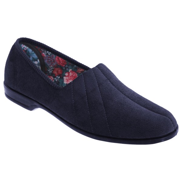 Sleepers Dam/Dam Audrey III Roll Top Velour Tofflor 7 UK Black 7 UK