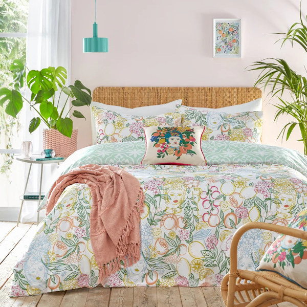 Furn Taormina Blommigt Påslakanset Enkelsäng Flerfärgad Multicoloured Single