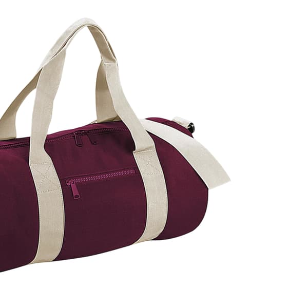Bagbase Plain Varsity Barrel / Duffle Bag (20 Liter) One Size Burgundy/Off White One Size