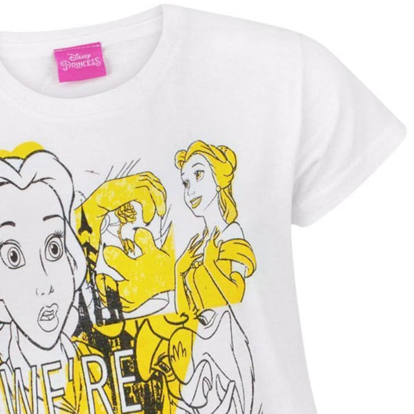 Beauty And The Beast Flickor Vi Är Tillsammans Nu Belle T-Shirt 5- White/Yellow/Black 5-6 Years