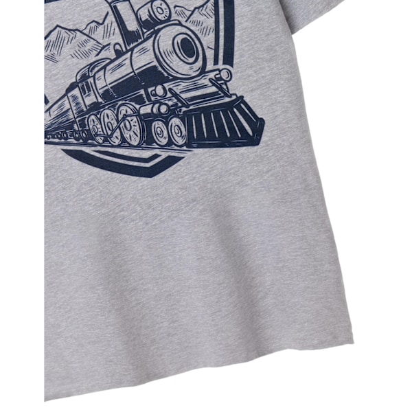 Yellowstone Mens Train Station Kortärmad T-shirt L Grå Mar Grey Marl L