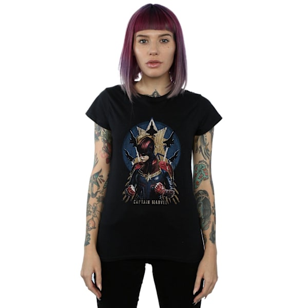 Marvel Womens/Ladies Captain Marvel Jet Burst Bomull T-shirt M Black M