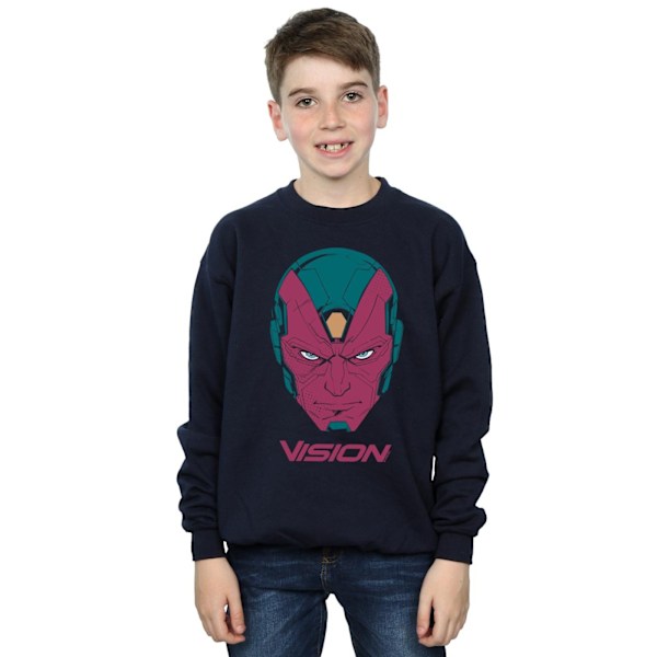 Marvel Boys Avengers Vision Head Sweatshirt 9-11 år Marinblå Navy Blue 9-11 Years