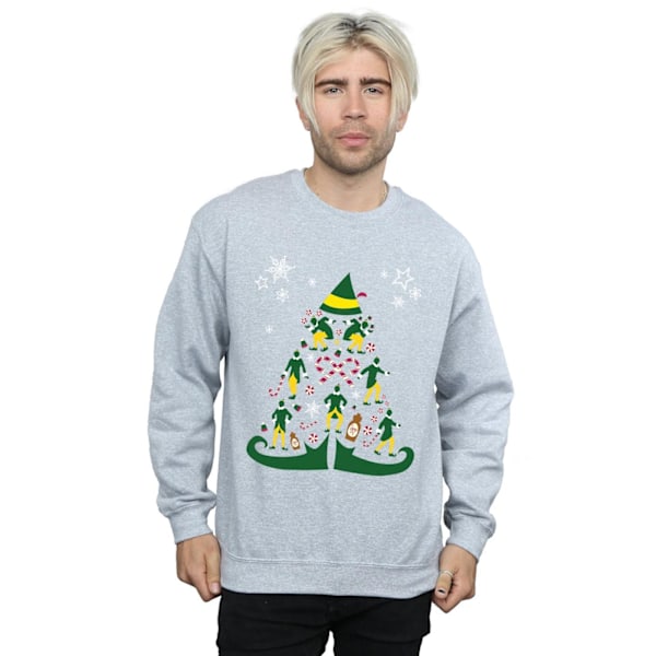 Elf Herr Julgran Sweatshirt XXL Sports Grey Sports Grey XXL
