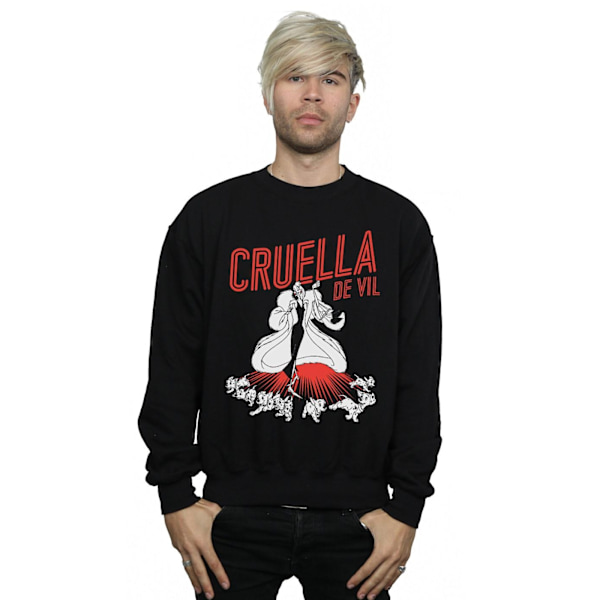 Disney Herr Cruella De Vil Dalmatiner Sweatshirt L Svart Black L