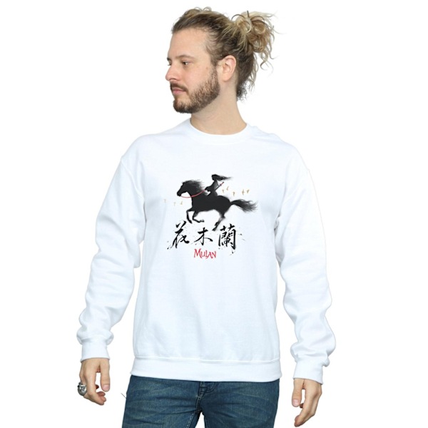 Disney Herr Mulan Film Vind Silhouette Sweatshirt 5XL Vit White 5XL