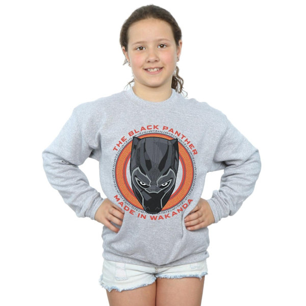 Marvel Girls Black Panther Made in Wakanda Röd Sweatshirt 9-11 Sports Grey 9-11 Years