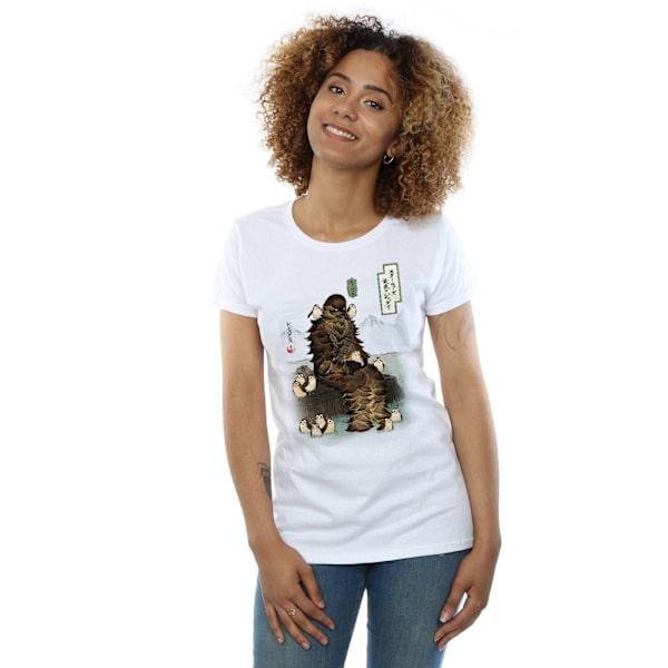 Star Wars Dam/Kvinnor The Last Jedi Japanska Chewbacca Porgs White XL