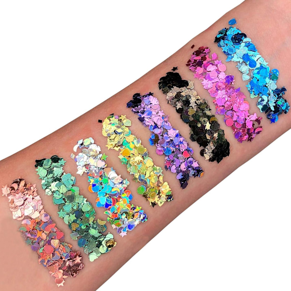 Moon Glitter Holografiska Glitterformer Set One Size Flerfärgad Multicoloured One Size