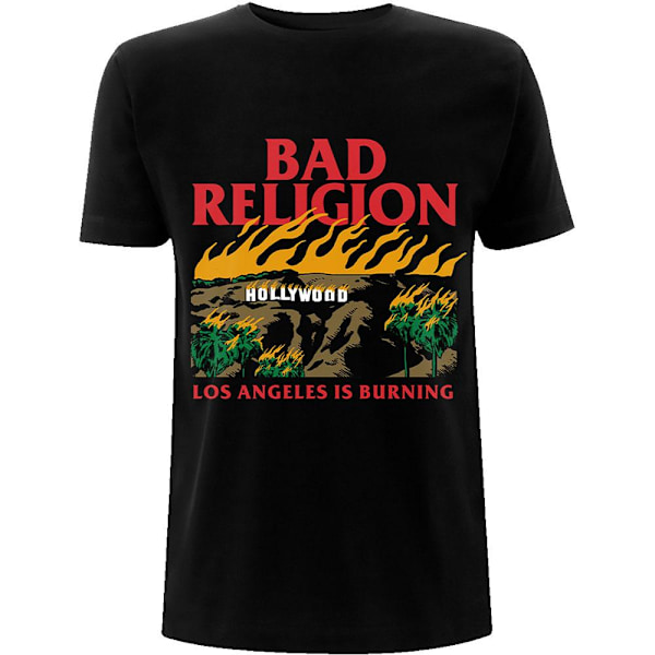 Bad Religion Unisex Adult Burning Cotton T-Shirt L Svart Black L