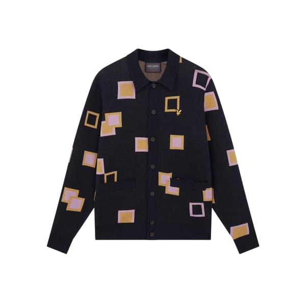 Lyle & Scott Herrkofta Fyrkantig Normal Passform Casual S Mörkblå Dark Navy S
