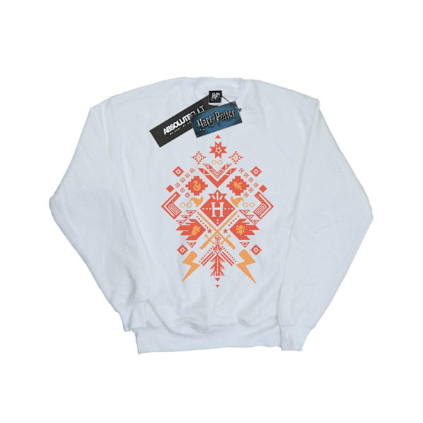Harry Potter Pojkar Jul Fair Isle Sweatshirt 7-8 År Vit White 7-8 Years