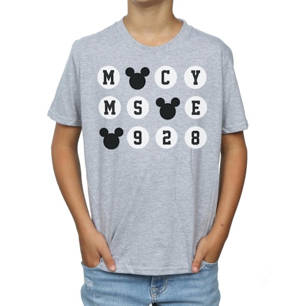 Disney Boys Mickey Mouse 1928 Circles T-Shirt 7-8 år Sport Sports Grey 7-8 Years