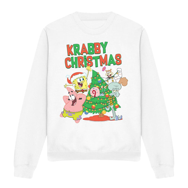 SvampBob Fyrkant Unisex Vuxen Dekorera Julgran Tröja White XXL