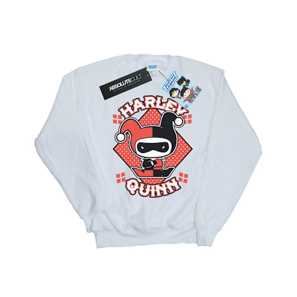 DC Comics Girls Chibi Harley Quinn Badge Sweatshirt 7-8 år W White 7-8 Years