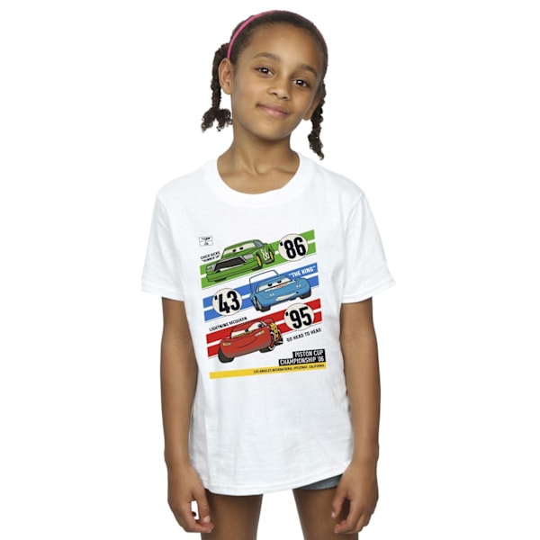 Disney Girls Cars Piston Cup Champions Bomull T-shirt 7-8 år White 7-8 Years