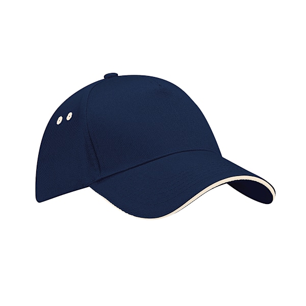 Beechfield Unisex Ultimate 5 Panel Contrast Baseball Cap Med S French Navy/Putty One Size