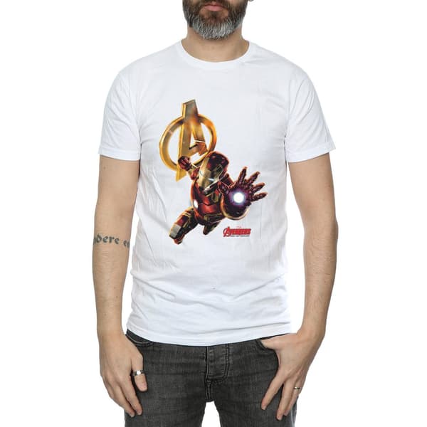 Marvel Herr Iron Man Pose T-shirt M Vit White M