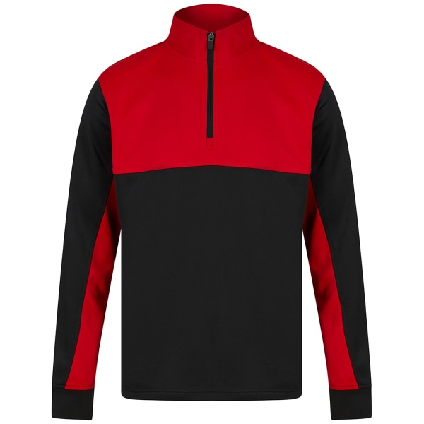 Finden & Hales Unisex Vuxen Quarter Zip Fleece Topp M Svart/Röd Black/Red M