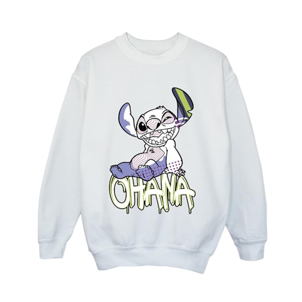 Disney Boys Lilo And Stitch Ohana Graffiti Sweatshirt 9-11 År White 9-11 Years