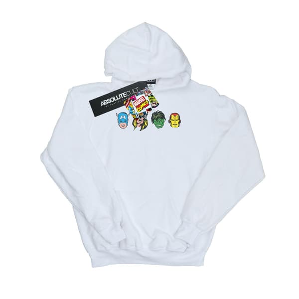 Marvel Herr Avengers Comic Heads Hoodie S Vit White S