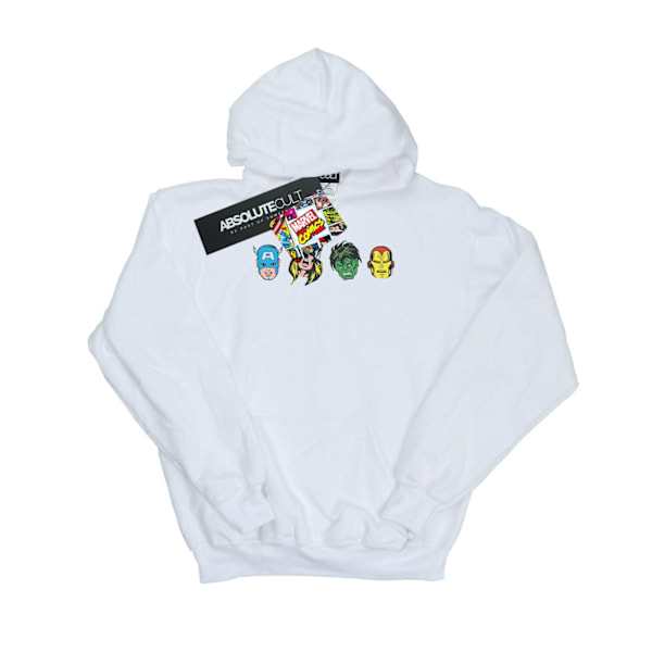Marvel Mens Avengers Comic Heads Hoodie XXL Vit White XXL