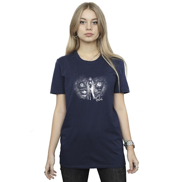 Corpse Bride Dam/Damer Emily Butterfly Bomull Boyfriend T-S Navy Blue 5XL