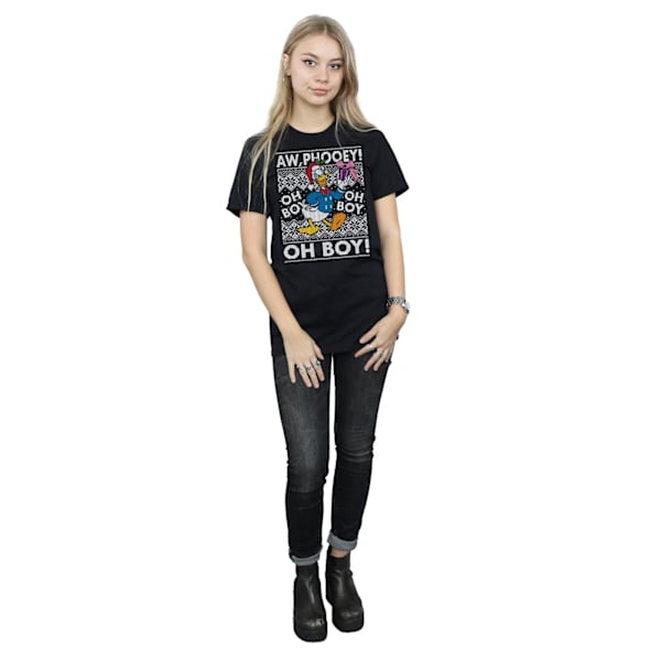 Disney Dam/Damer Donald Duck Jul Fair Isle Bomull Boyfriend T-shirt Black L