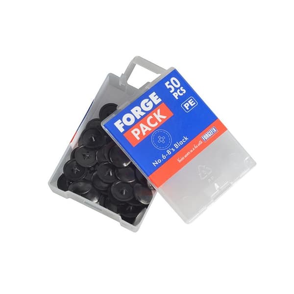 Forgefix Pozi-kompatibelt täcklock svart, Forge-förpackning 50 Multi C Multi Colour Black, Forge Pack 50