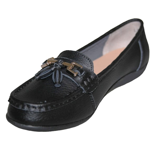 Boulevard Dam/Dam Action Läder Tassle Loafers 3 UK Svart Black 3 UK