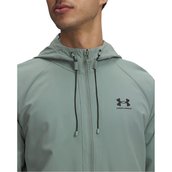Under Armour Herr Enfärgad Vindjacka med Dragsko S Grön/Blå Green/Blue S