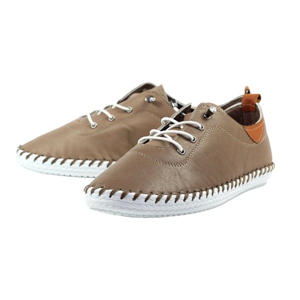 Lunar Dam/Dam St Ives Läder Plimsolls 6 UK Taupe Taupe 6 UK