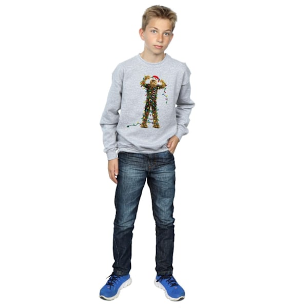 Star Wars Boys Chewbacca Julbelysning Sweatshirt 12-13 År Sports Grey 12-13 Years