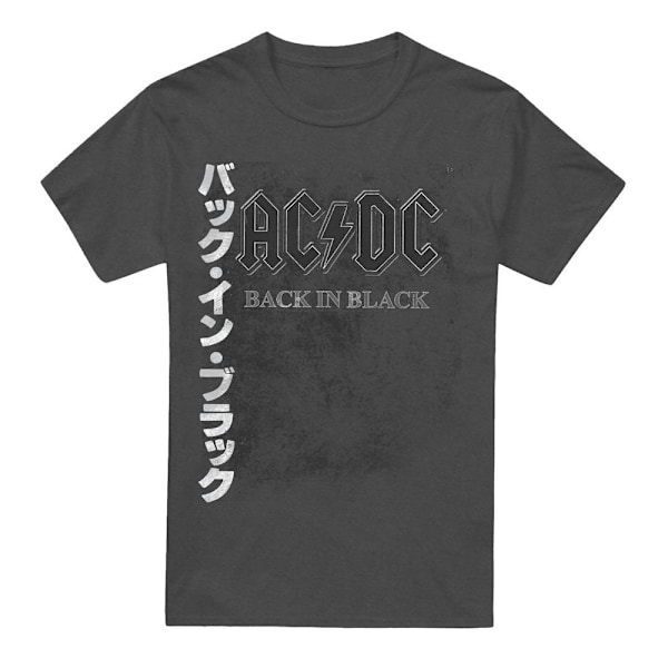 AC/DC Unisex Vuxen Back in the Day Kanji T-Shirt S Kolgrå Charcoal S