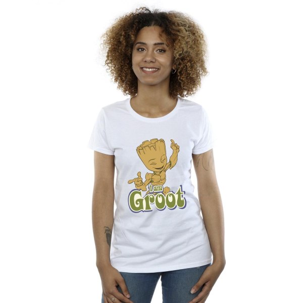 Guardians Of The Galaxy Dam/Ladies Groot Dancing Cotton T-Sh White L