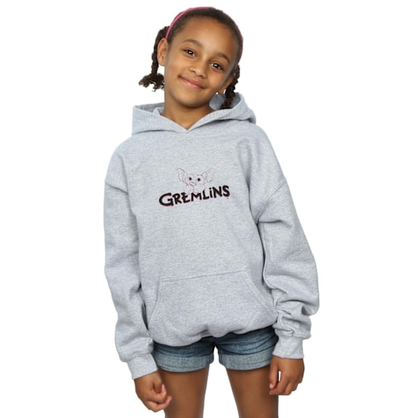 The Gremlins Girls Logo Line Hoodie 7-8 år Sports Grey Sports Grey 7-8 Years