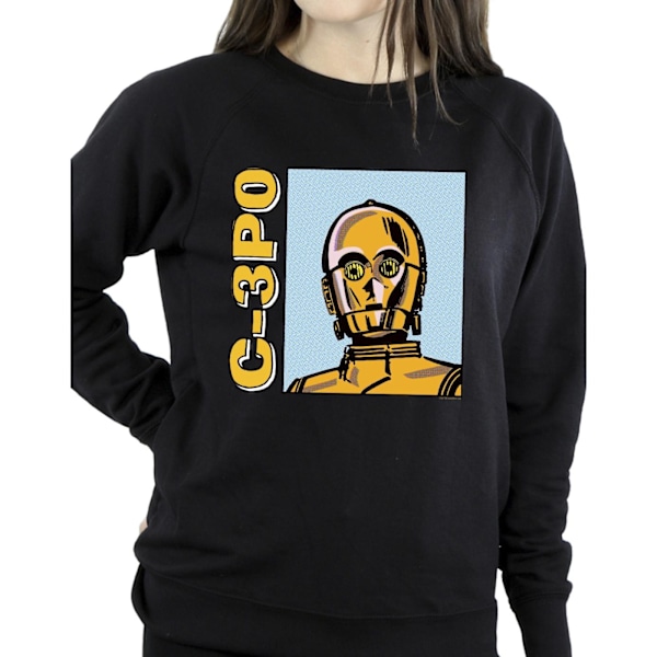 Star Wars Dam/Damer C3PO Linjekonstsweatshirt L Svart Black L